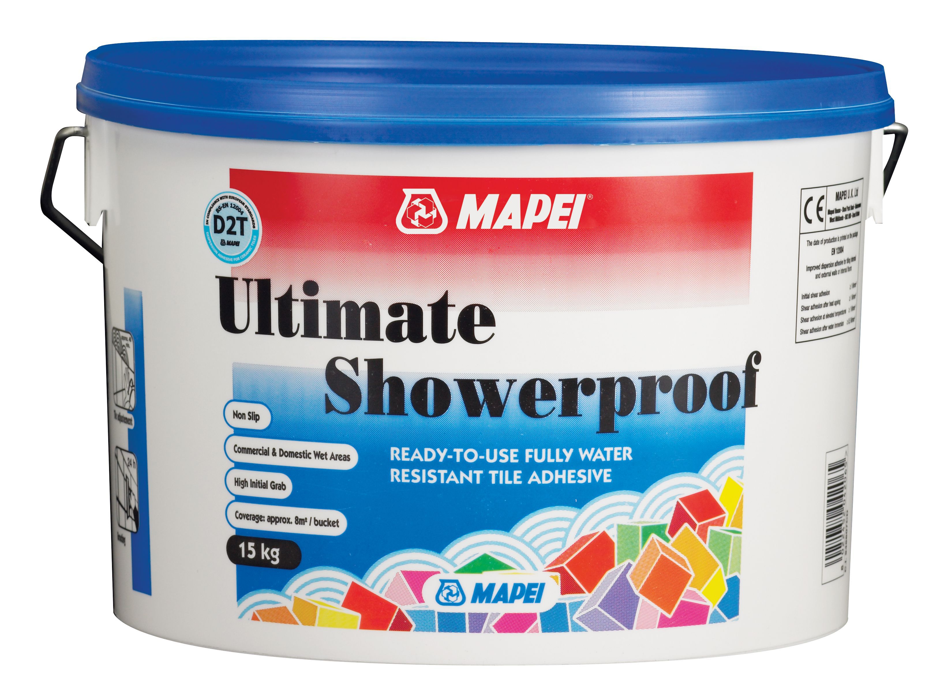 Mapei Ultimate shower proof Ready mixed Cream Tile Adhesive, 15kg