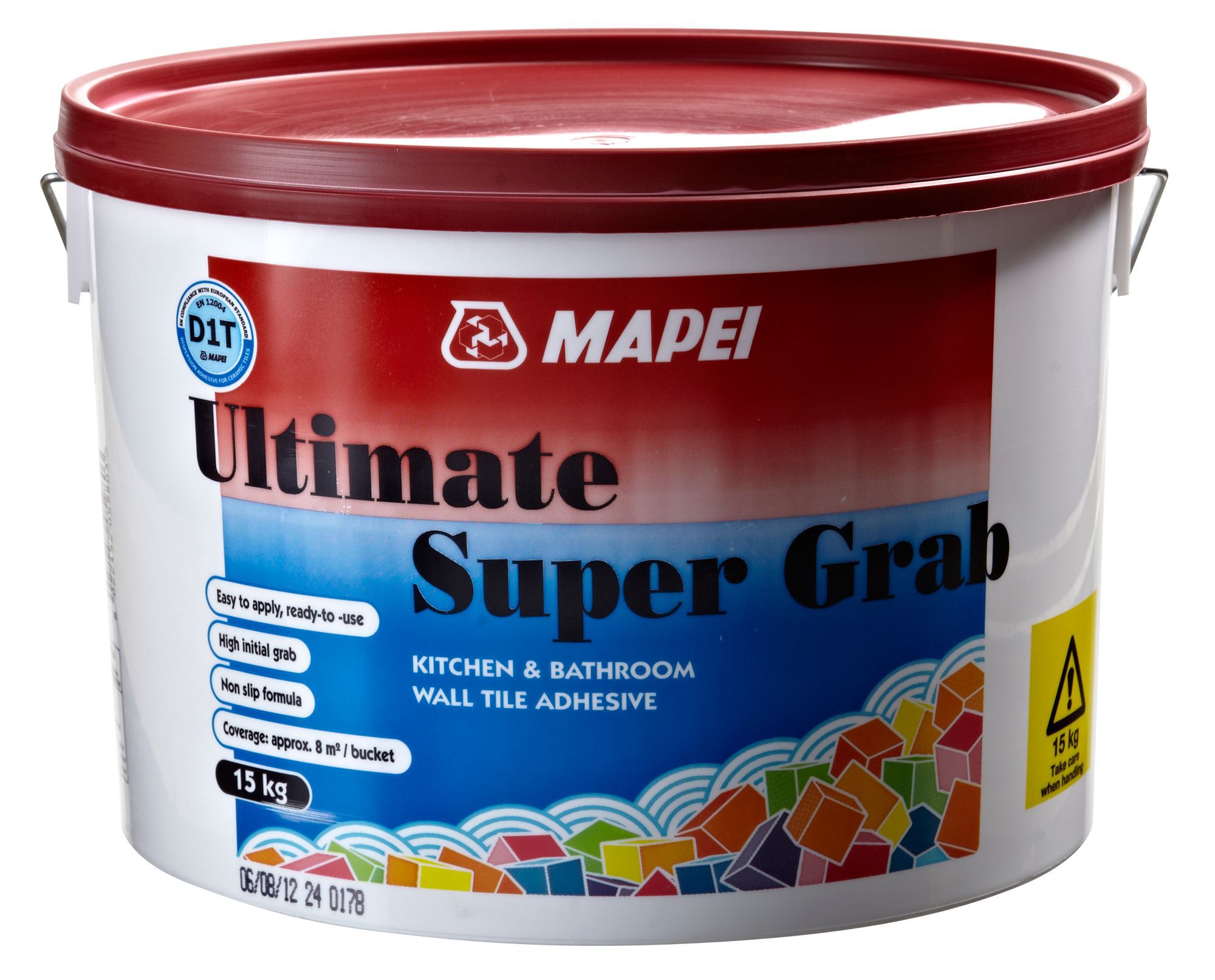 Mapei Ultimate super grab Ready mixed Wall Tile Adhesive, 15kg DIY at B&Q