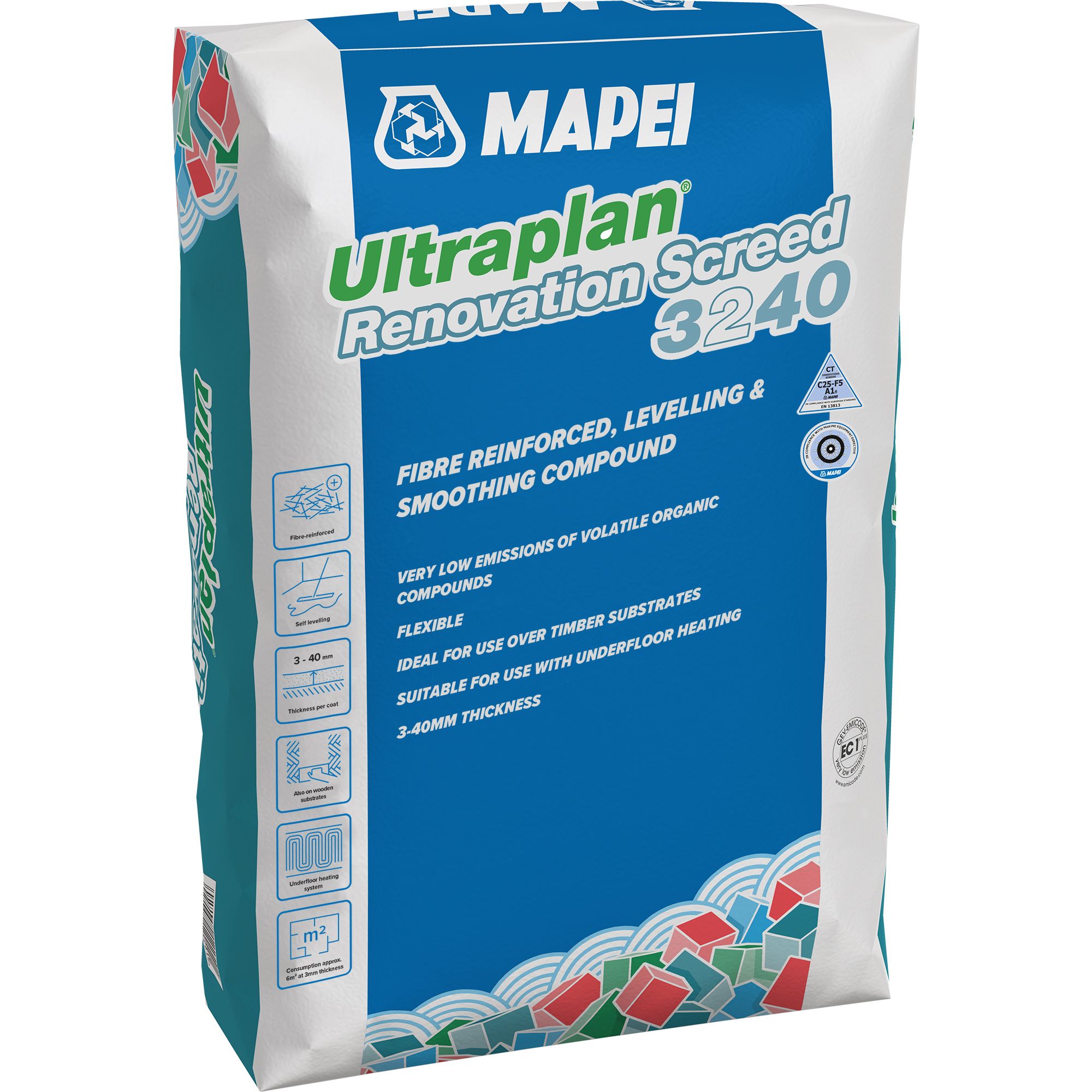 Mapei Ultraplan Renovation 3240 Internal Floor levelling screed, 25kg Bag