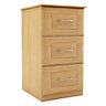 Maple effect 3 Drawer Ready assembled Chest of drawers (H)775mm (W)500mm (D)500mm