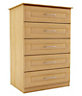 Maple effect 5 Drawer Ready assembled Chest of drawers (H)1130mm (W)600mm (D)500mm