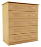 Maple effect 5 Drawer Ready assembled Chest of drawers (H)1130mm (W)800mm (D)500mm