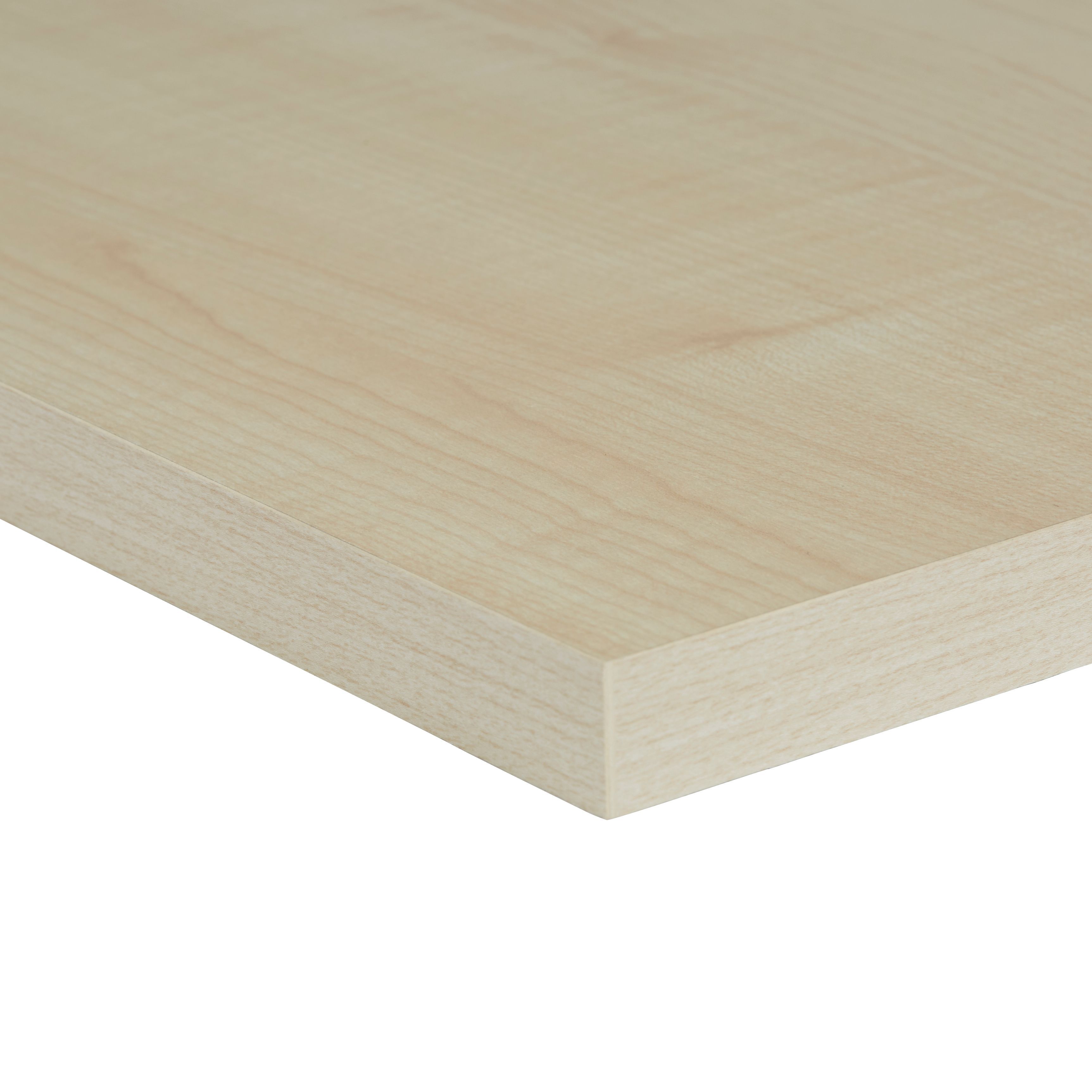Maple effect Fully edged Chipboard Furniture board, (L)0.8m (W)200mm (T)18mm