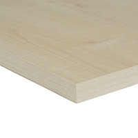 Maple effect Fully edged Furniture board, (L)0.8m (W)200mm (T)18mm