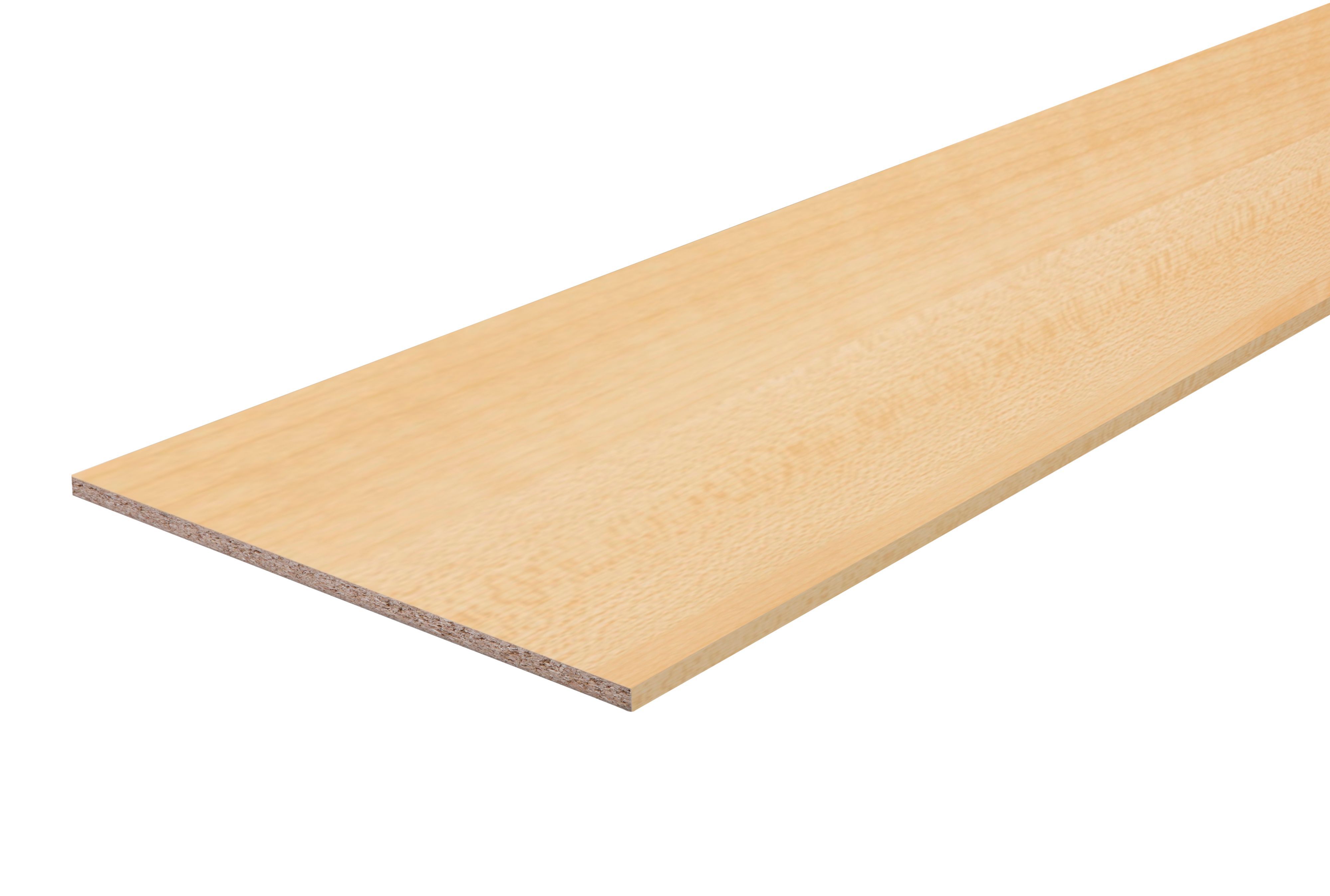 Maple effect Semi edged Chipboard Furniture board, (L)2.5m (W)200mm (T)18mm