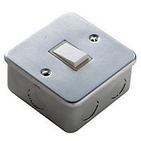 Marbo 6A 2 way Silver effect Single Switch