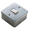 Marbo 6A 2 way Silver effect Single Switch