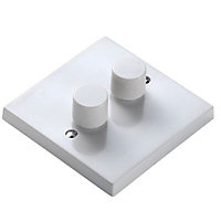 Marbo White Raised profile Double 2 way Dimmer switch