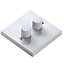 Marbo White Raised profile Double 2 way Dimmer switch