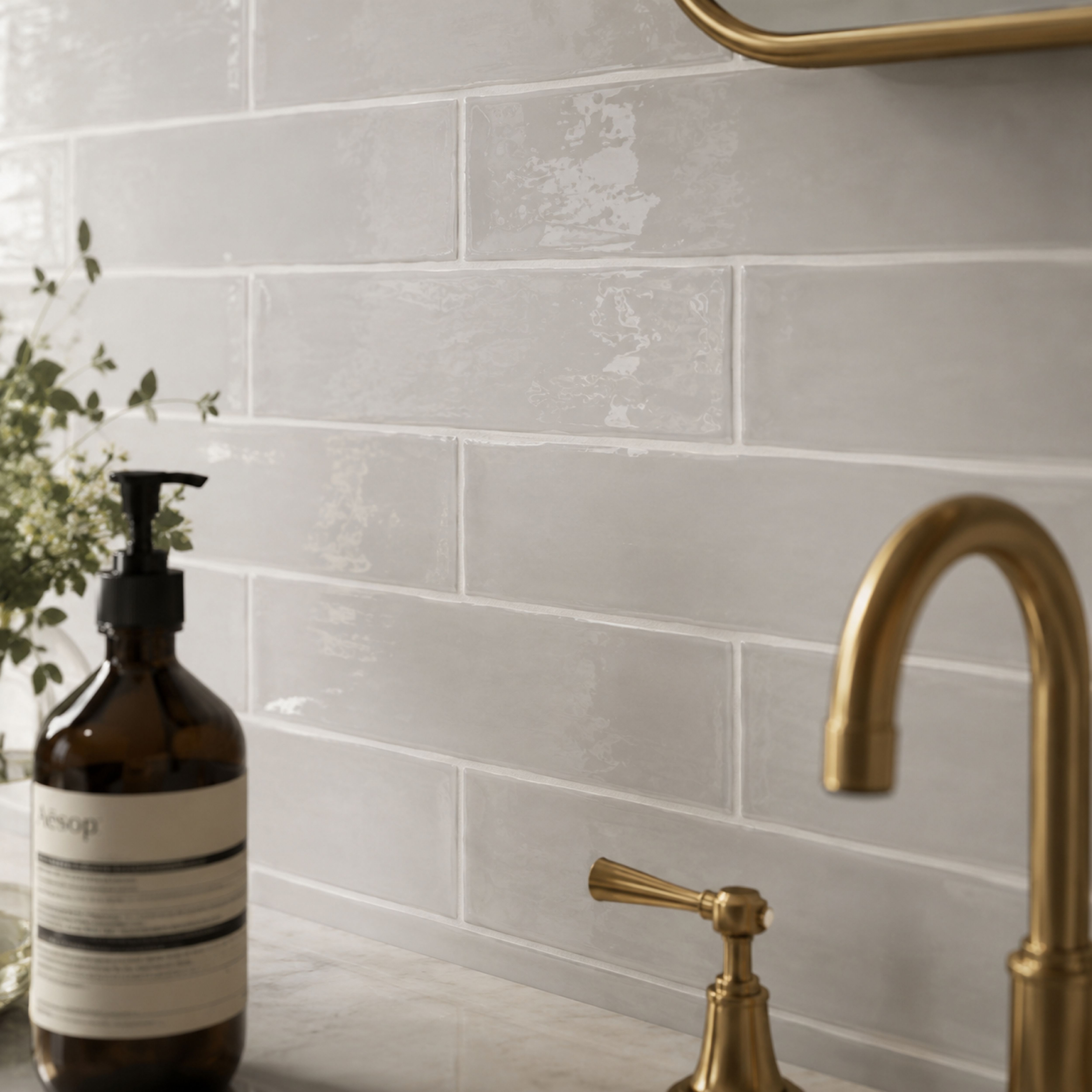 Maremar Pebble Grey Gloss Textured Ceramic Indoor Wall tile, Pack of 28, (L)260mm (W)65mm