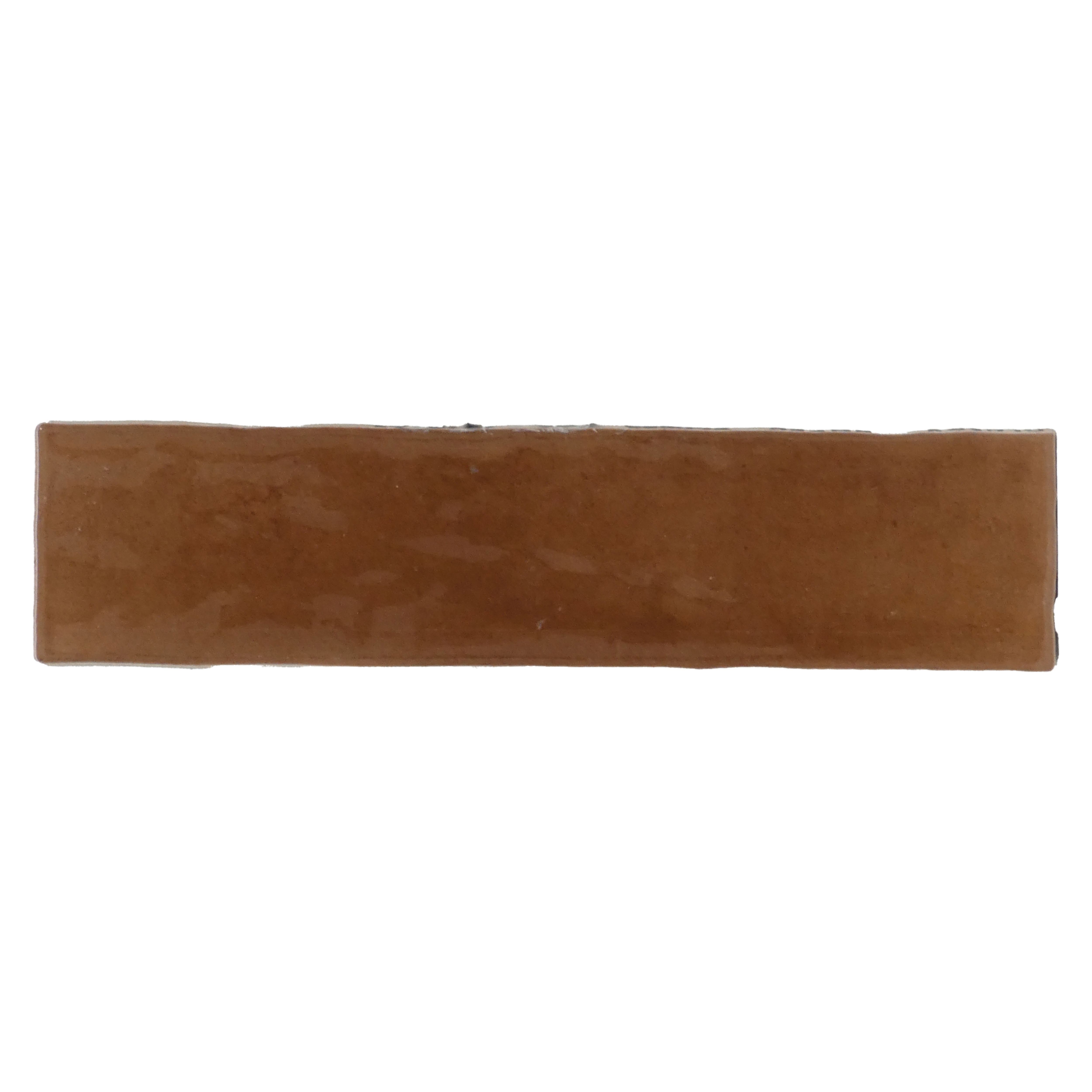 Maremar Terracotta Gloss Textured Ceramic Indoor Wall tile, Pack of 28, (L)260mm (W)65mm