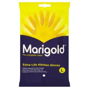 Marigold Latex Yellow Kitchen Gloves, Large