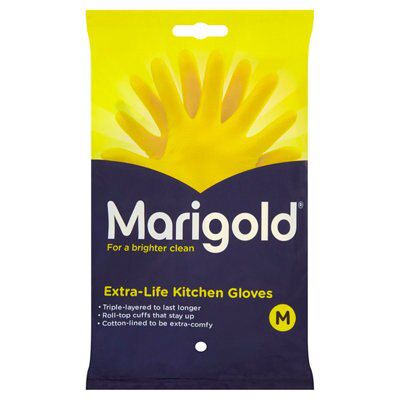 Marigold Latex Yellow Kitchen Gloves, Medium