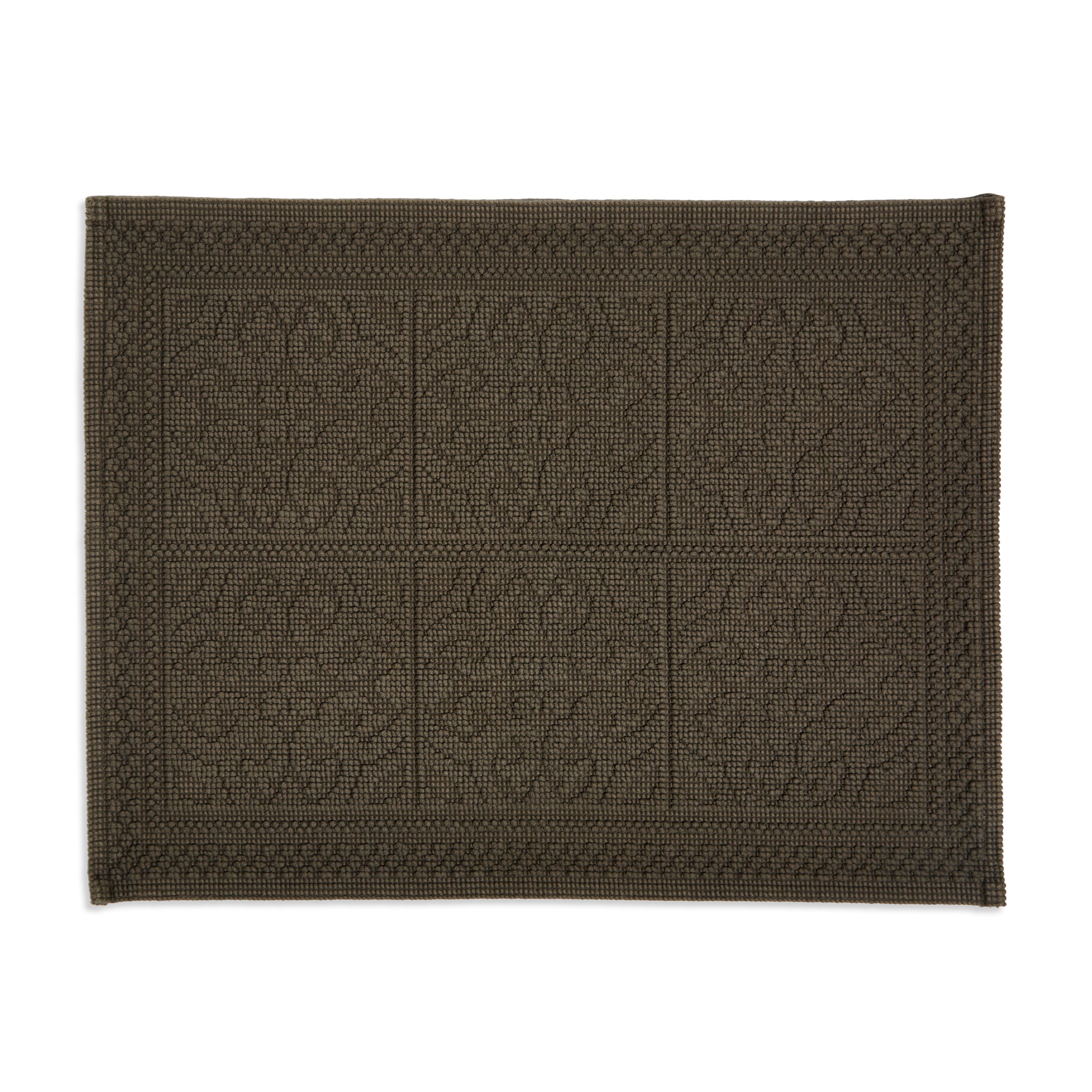 Marinette Saint-Tropez Astone Black Cotton Tile Bath mat (L)500mm (W)700mm