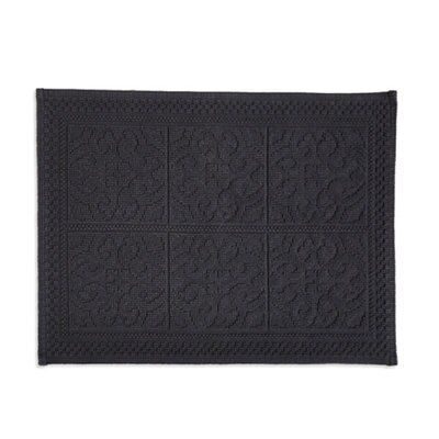 Marinette Saint-Tropez Astone Dark grey Cotton Tile Bath mat (L)500mm ...
