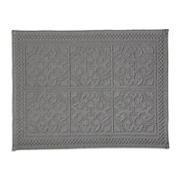 Marinette Saint-Tropez Astone Light grey Cotton Tile Bath mat (L)500mm (W)700mm