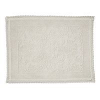 Marinette Saint-Tropez Platinum Cream Cotton Floral Bath mat (L)500mm (W)700mm