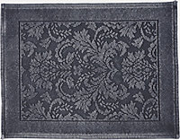 Marinette Saint-Tropez Platinum Dark grey Floral Bath mat (L)50cm (W)70cm
