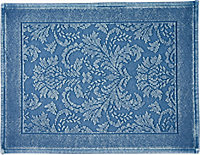 Marinette Saint-Tropez Platinum Light blue Cotton Floral Bath mat (L)500mm (W)700mm