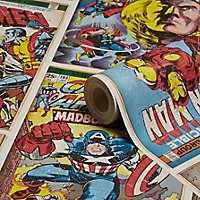 Marvel Action heroes Multicolour Comic Smooth Wallpaper