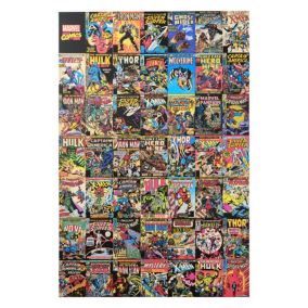 Marvel Comic montage Multicolour Canvas art (H)90cm x (W)60cm