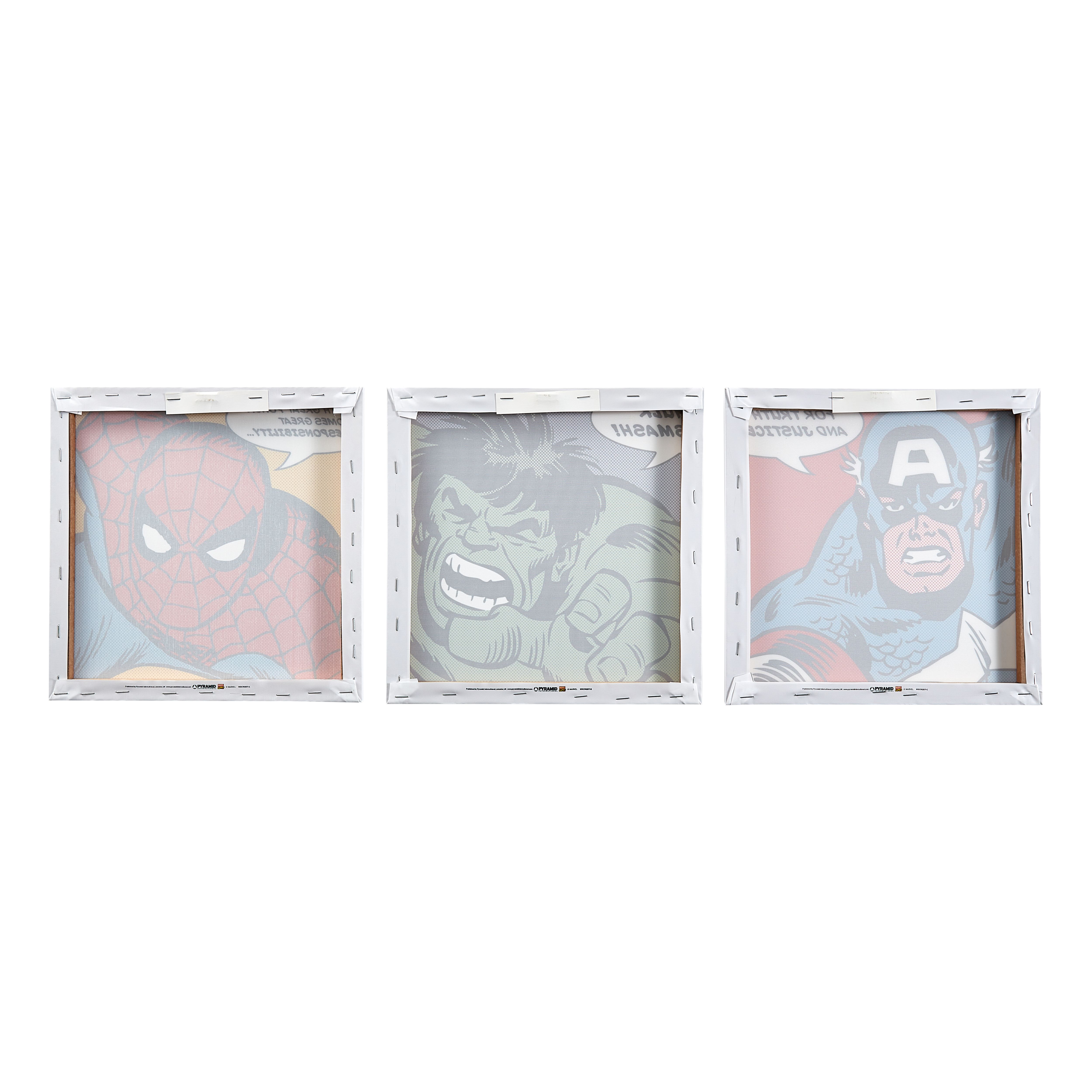 Marvel Faces Multicolour Wall art, Set of 3 (H)30cm x (W)30cm