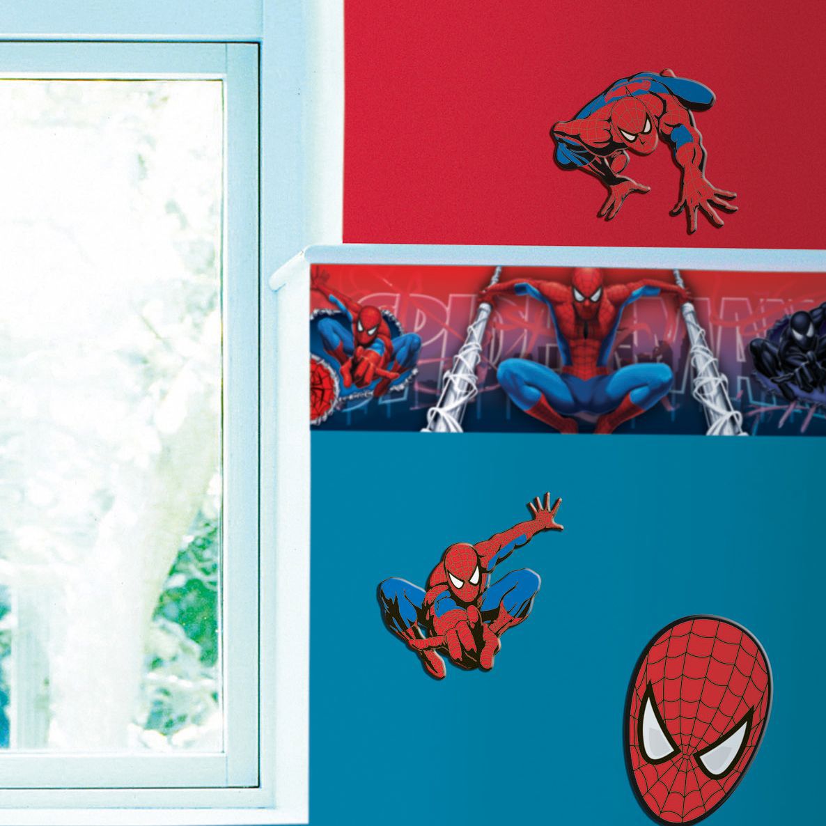Marvel Spiderman Red Self-adhesive Wall sticker (L)300mm (W)300mm