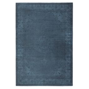 Mary Lou Blue Traditional Extra large Rug, (L)280cm x (W)195cm