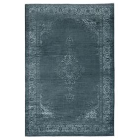 Mary Lou Charcoal Traditional Large Rug, (L)225cm x (W)155cm