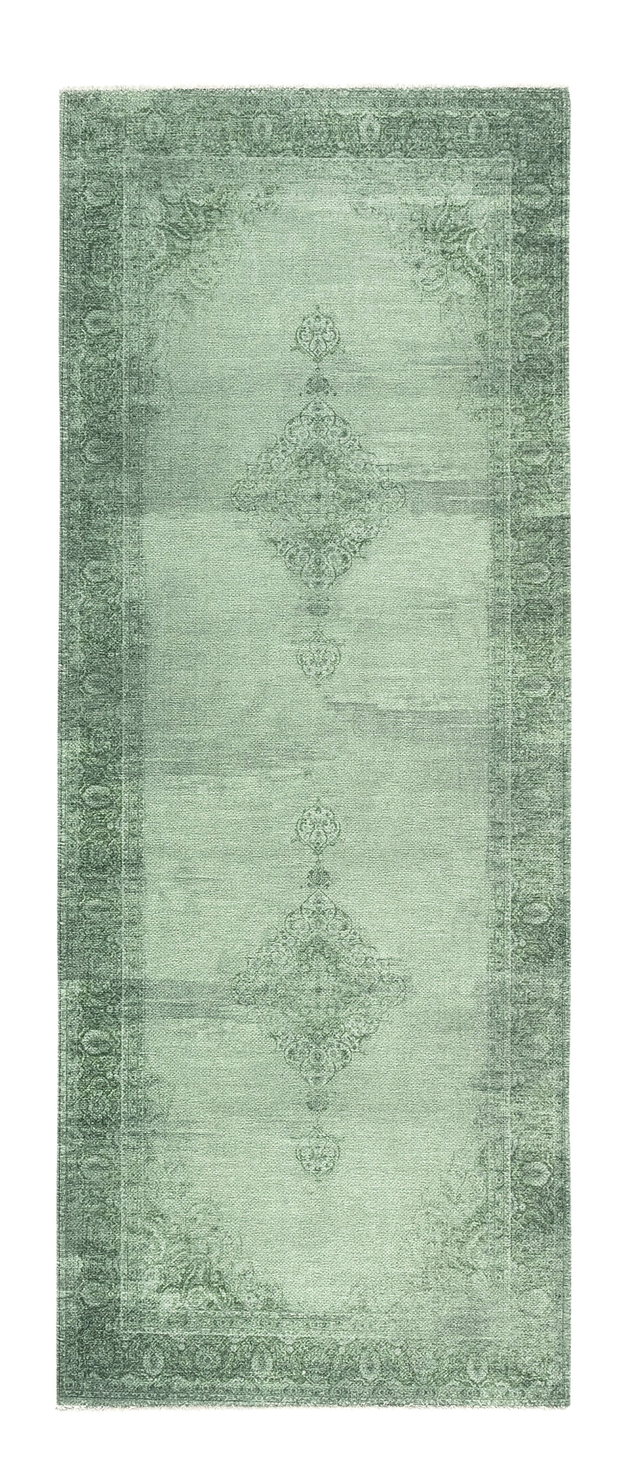 Mary Lou Green Traditional Large Runner, (L)195cm x (W)80cm