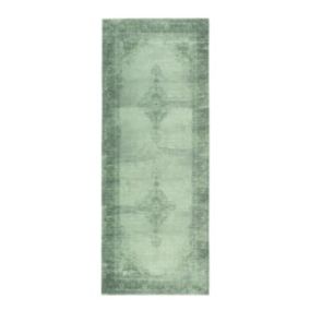 Mary Lou Green Traditional Large Runner, (L)195cm x (W)80cm