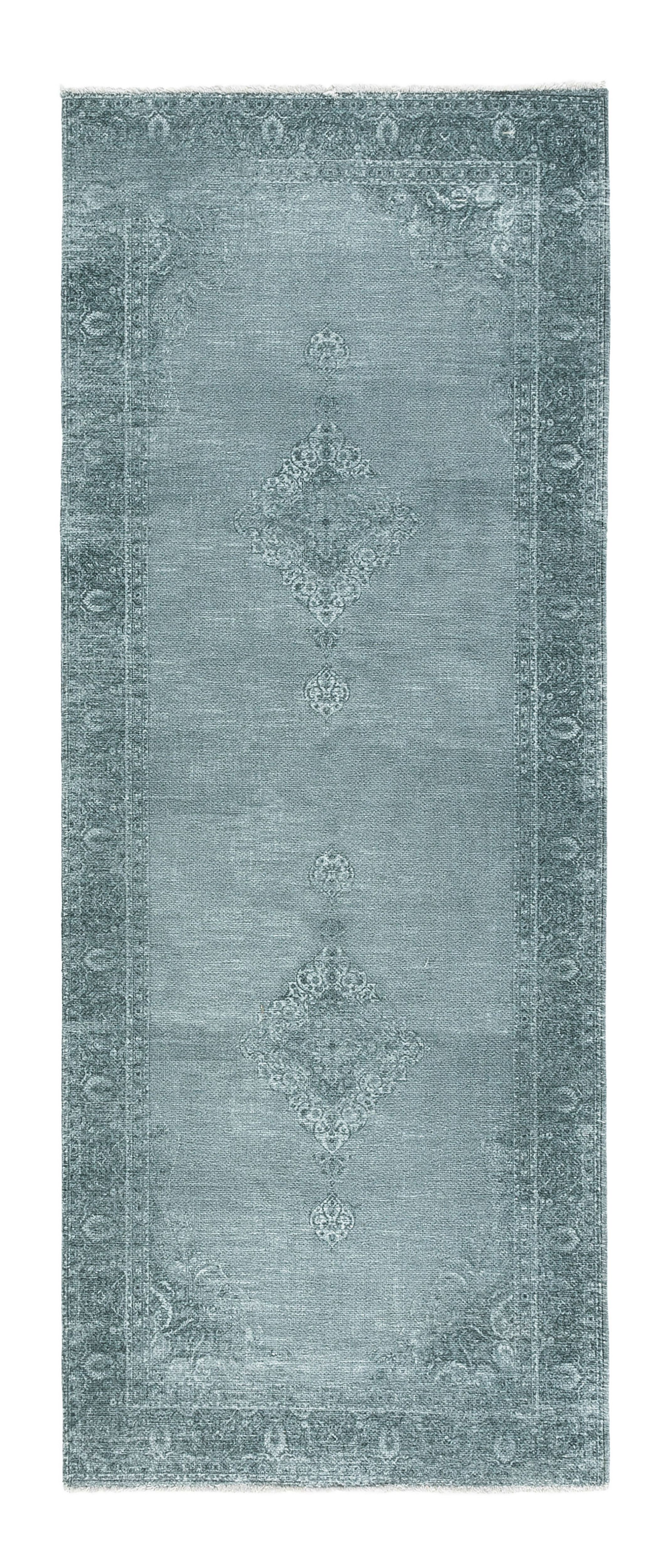 Mary Lou Silver Traditional Large Rug, (L)195cm x (W)80cm