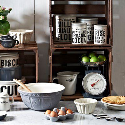 Mason Cash Baker lane Grey Storage tin, Set of 4