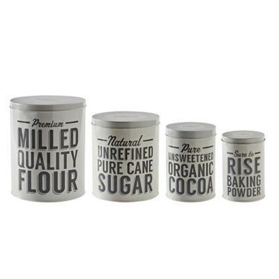 Mason Cash Baker lane Grey Storage tin, Set of 4