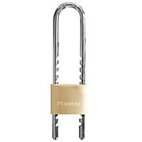 Master Lock Adjustable Brass Open shackle Padlock (W)50mm
