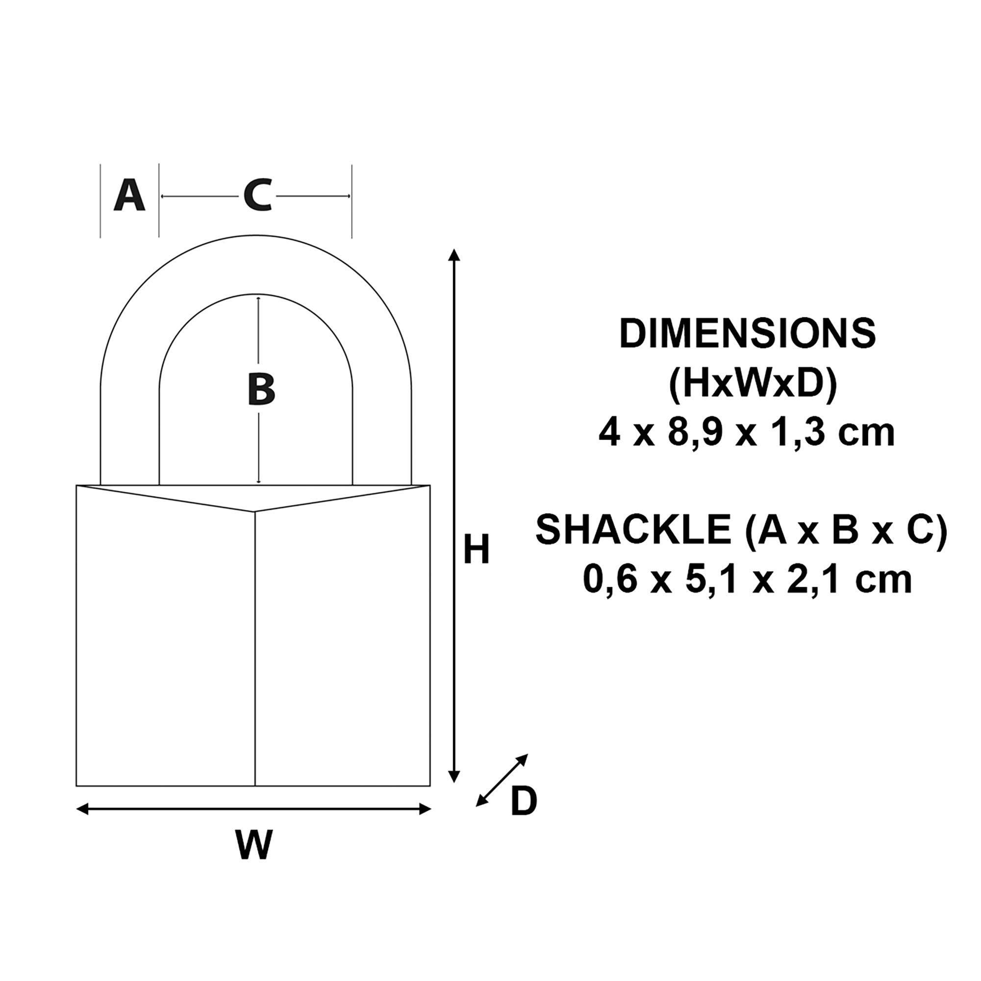 Master Lock Aluminium Hardened steel Open shackle Padlock (W)40mm
