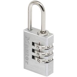 Master Lock Aluminium & Steel Combination Luggage Padlock (W)20mm