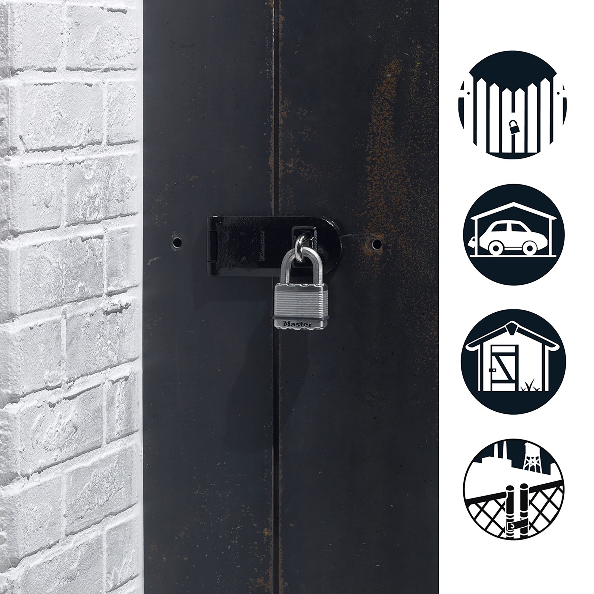 Master Lock Black Iron Hasp & staple, (L)140mm (W)60mm