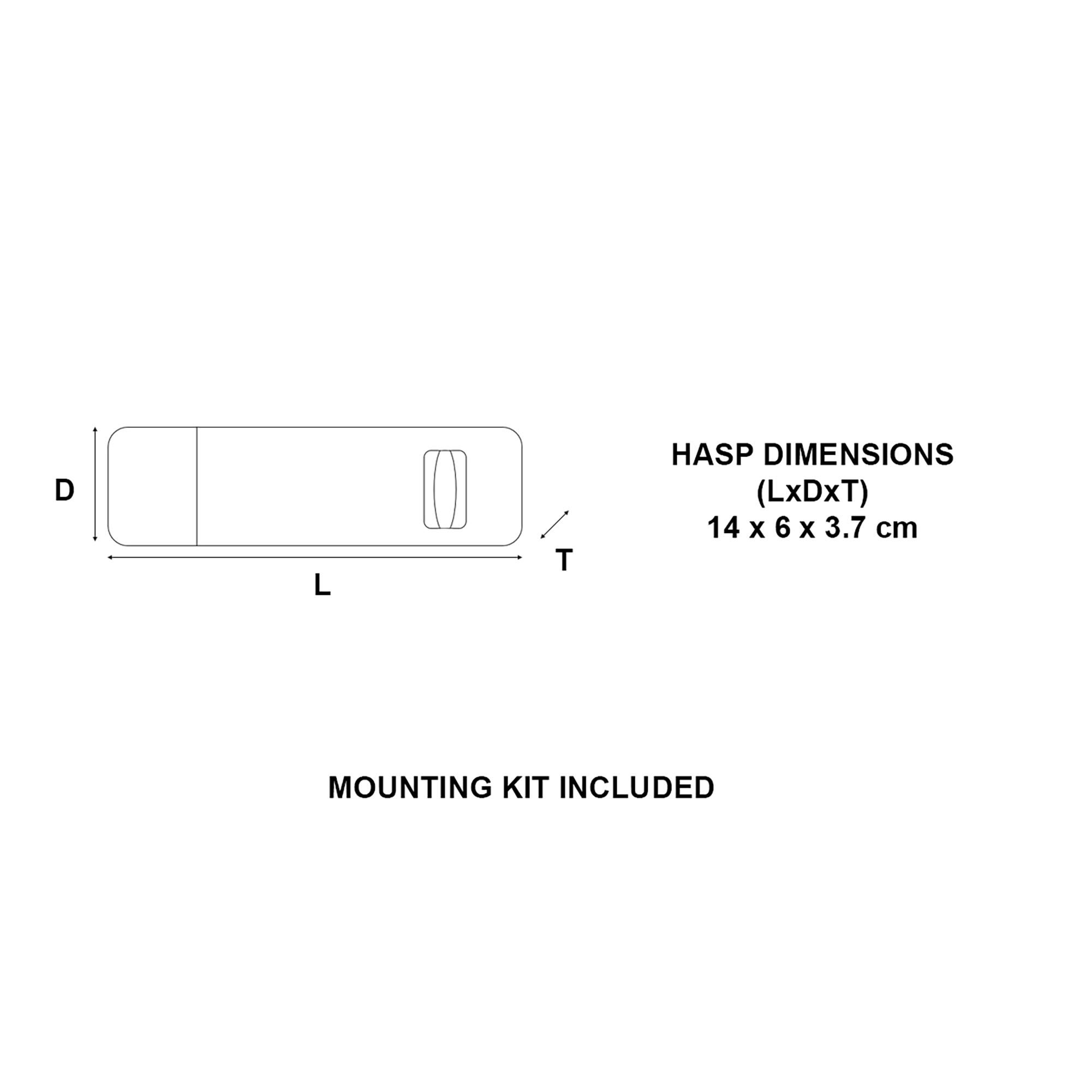 Master Lock Black Iron Hasp & staple, (L)140mm (W)60mm