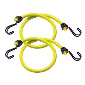 Master Lock Black & yellow Bungee cord with hooks (Dia)8mm (L)1m, Pack of 2