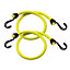 Master Lock Black & yellow Bungee cord with hooks (L)1m, Pack of 2
