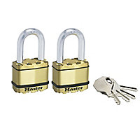 Master Lock Excell Cylinder Open shackle Padlock (W)50mm, Pack of 2
