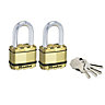 Master Lock Excell Cylinder Open shackle Padlock (W)50mm, Pack of 2