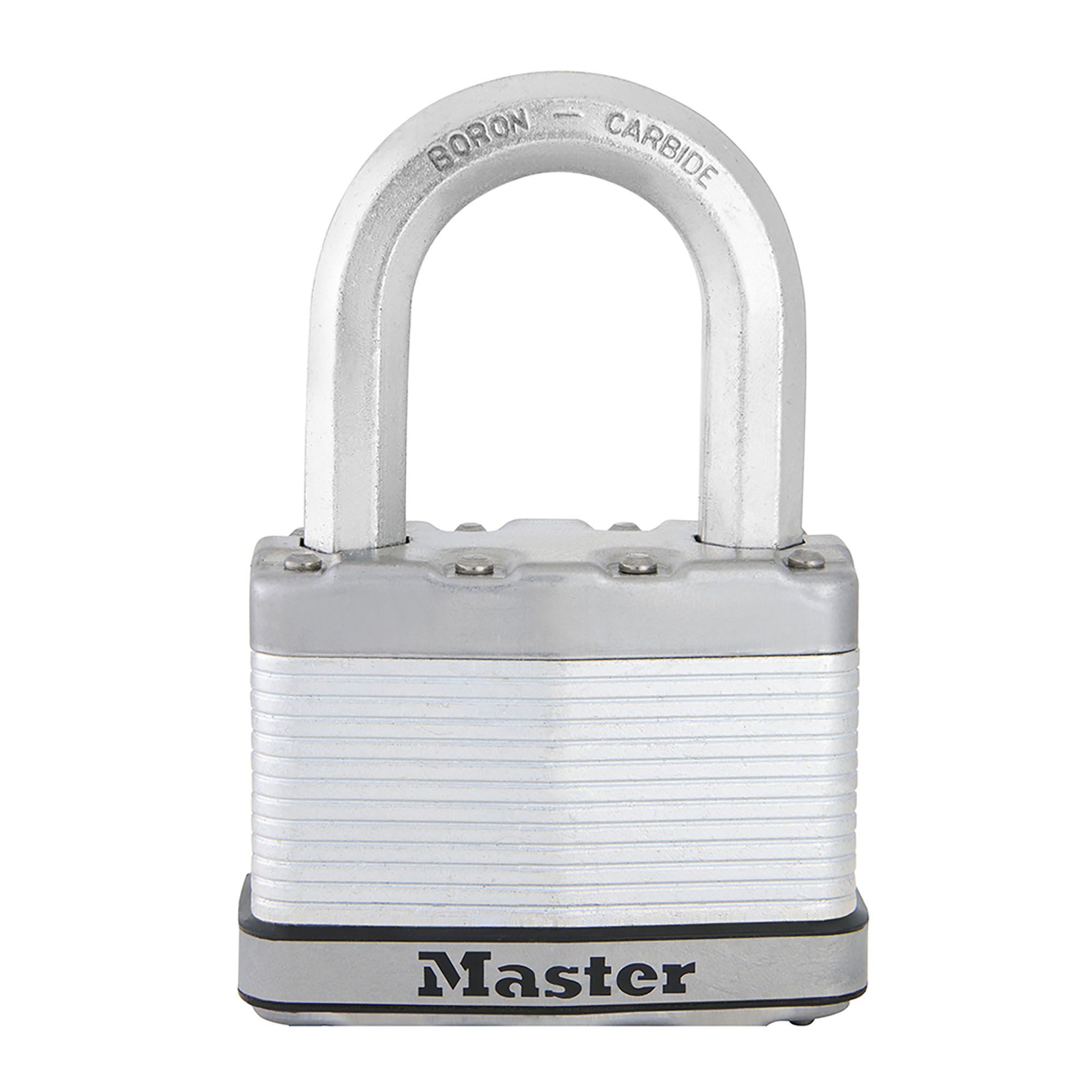 Master Lock Excell Heavy duty Laminated Steel Black Medium Open shackle Padlock (W)64mm