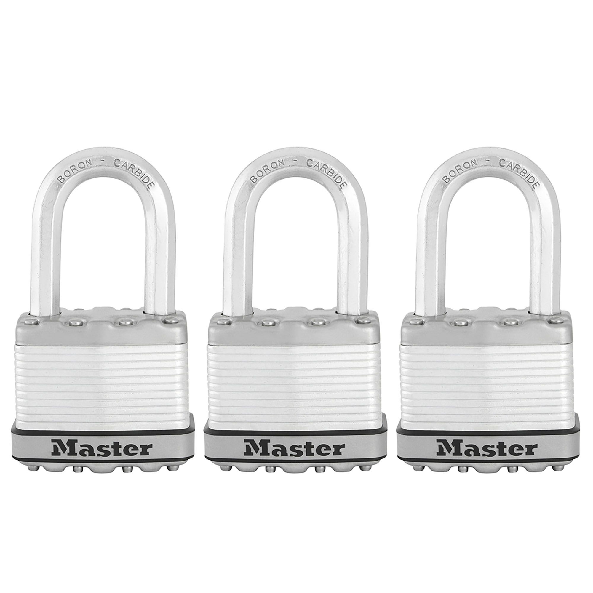 Master Lock Excell Heavy duty Laminated Steel Open shackle Padlock (W)50mm, Pack of 3