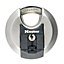 Master Lock Excell Heavy duty Stainless steel Black Closed shackle Disc Padlock (W)80mm