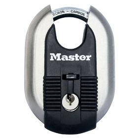 Master Lock Excell Steel Black Closed shackle Padlock (W)80mm