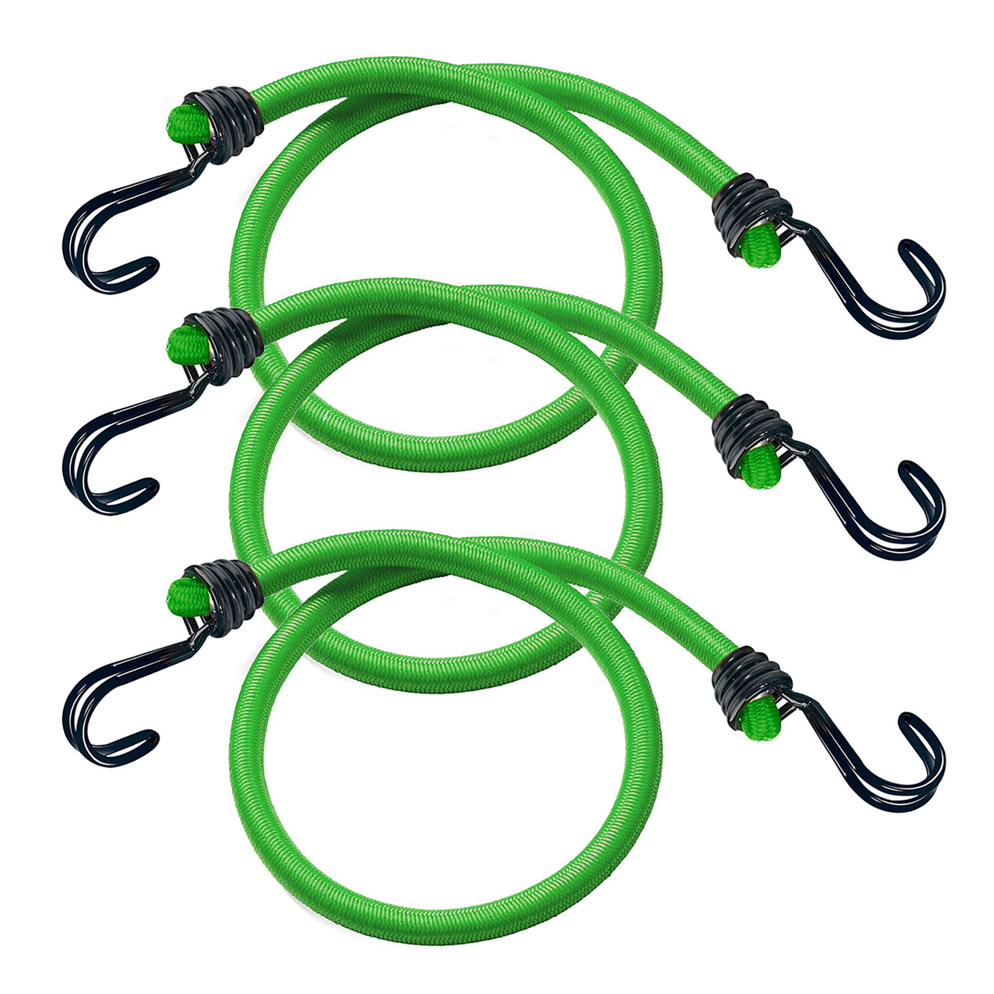 Master Lock Green Bungee cord with hooks (Dia)8mm (L)0.8m, Pack of 2