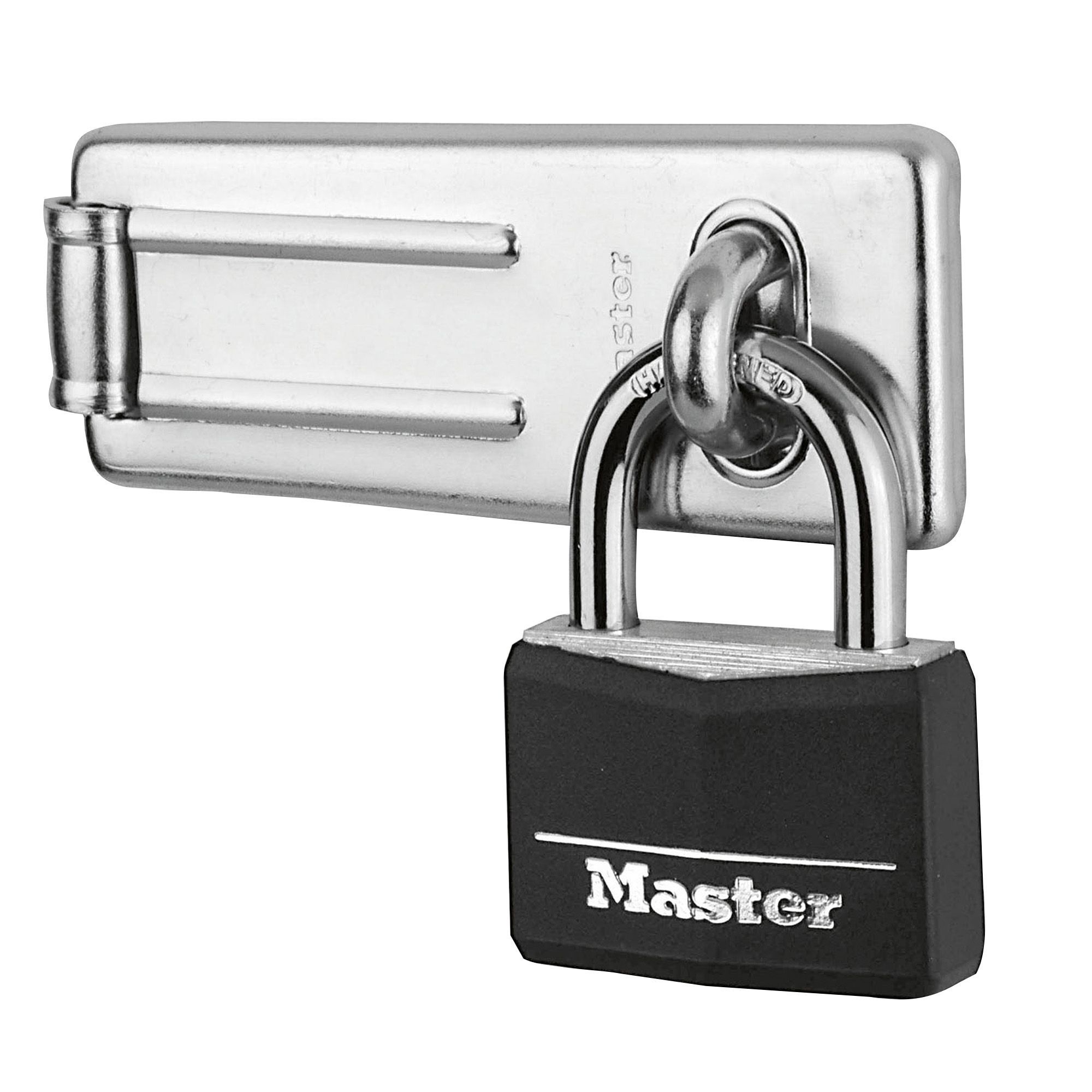 Master Lock Hard wrought steel & aluminium (L)703mm Padlock & hasp set