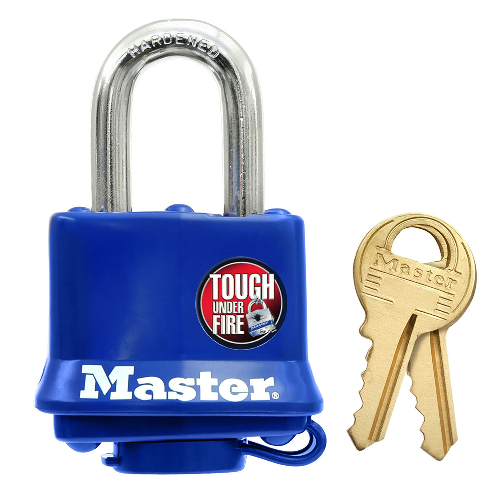 Master Lock Laminated Steel Blue Open shackle Padlock with Thermoplastic cover (W)40mm